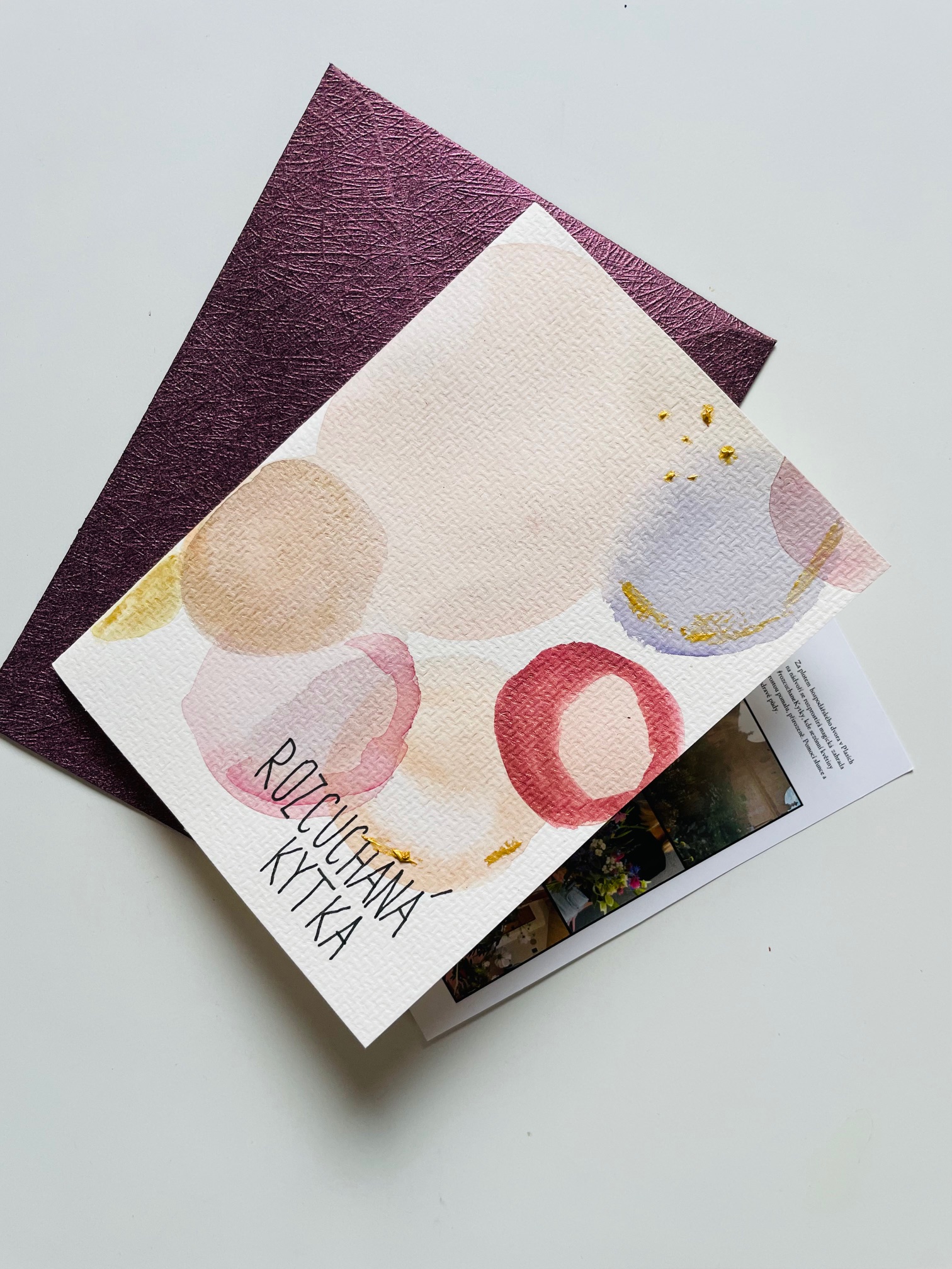 ručně malovaný voucher květinové předplatné ručně malovaný voucher květinové předplatné